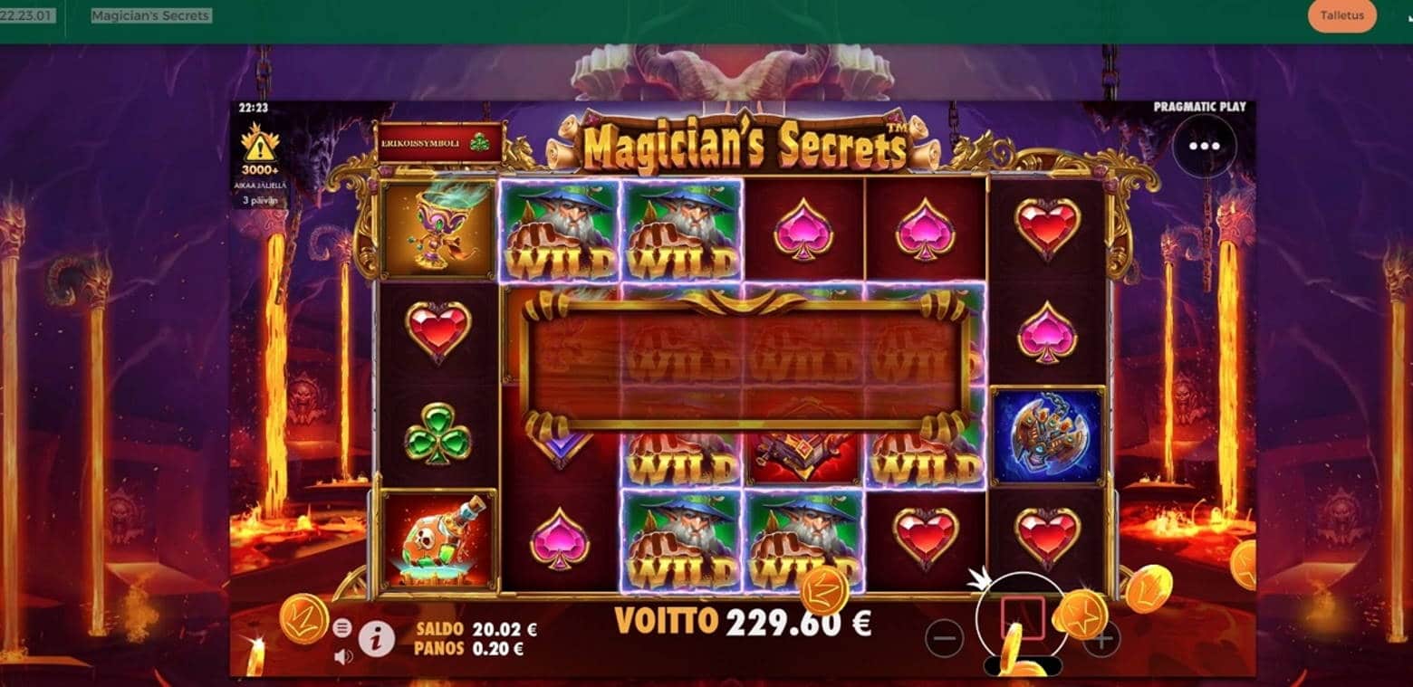 Magicians Secrets Casino win picture by Botriz 16.1.2022 229.60e 1148X