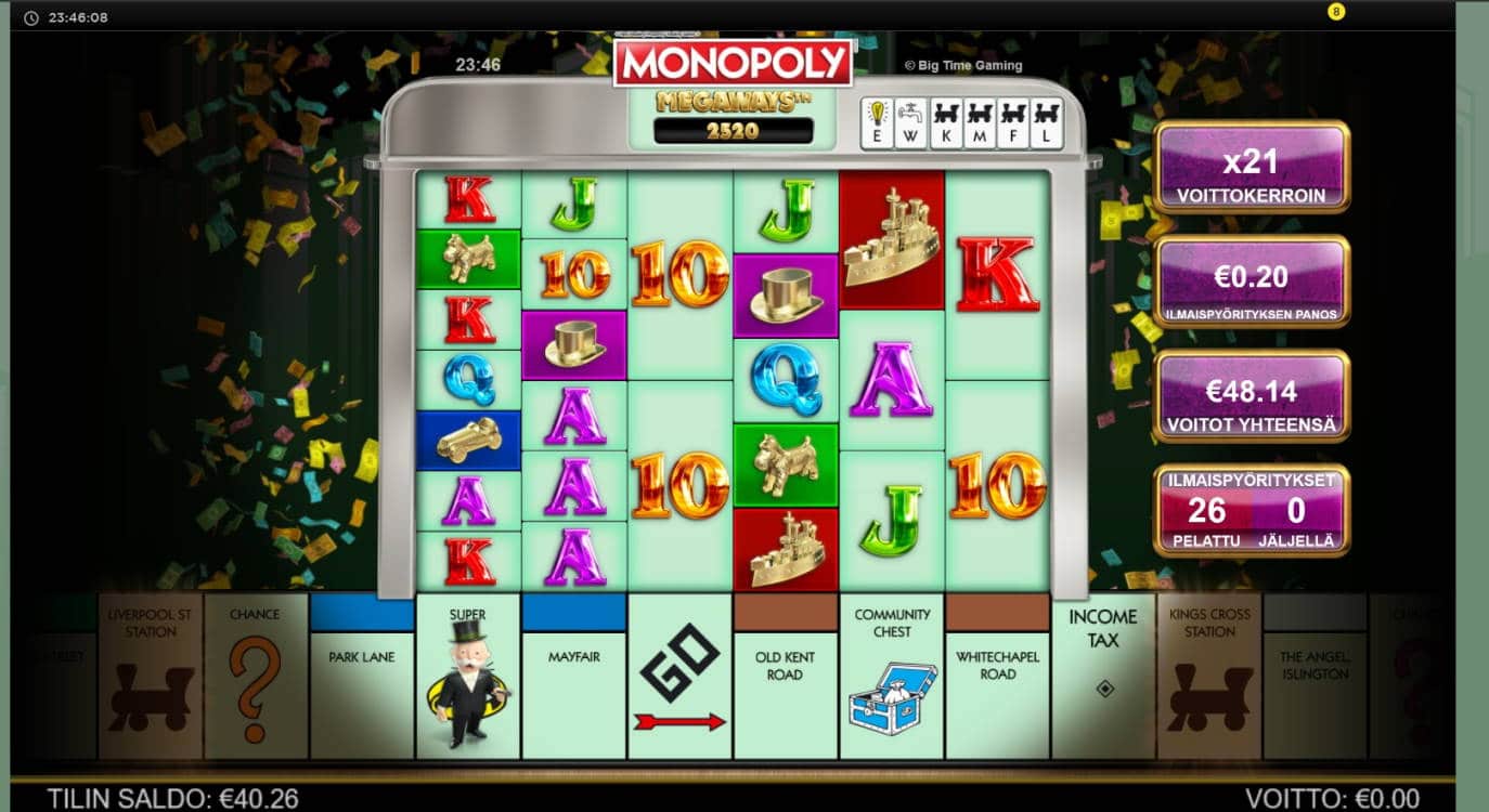 Monopoly Megaways Casino win picture by Mrmork666 26.10.2021 48.14e 241X