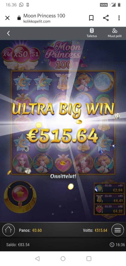 Moon Princess 100 Casino win picture by MikoTiko 6.5.2022 515.64e 959X Kolikkopelit