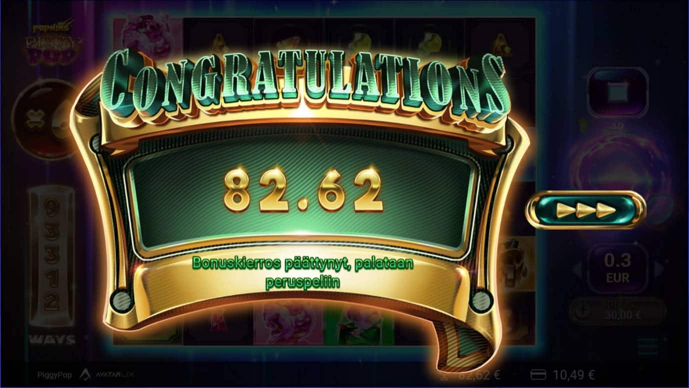 Piggy Pop Casino win picture by Mrmork666 3.1.2022 82.62e 275X Caxino