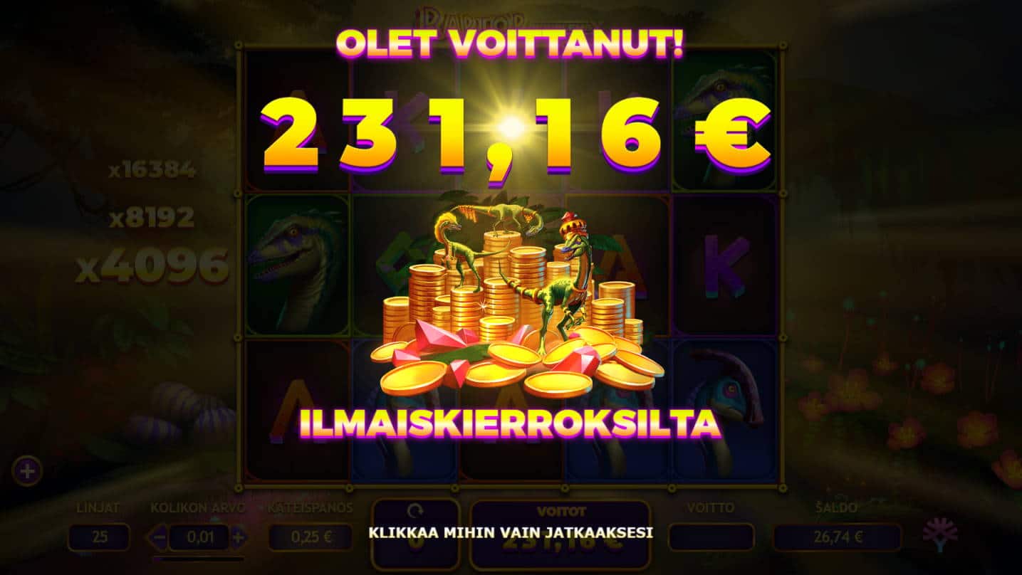 Raptor DoublemaX Casino win picture by stenbergmiika 3.11.2021 231.16e 925X