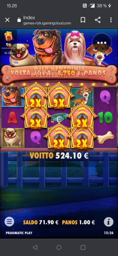 The Dog House Casino win picture by jelemeri 7.10.2021 524.10e 524X Rizk