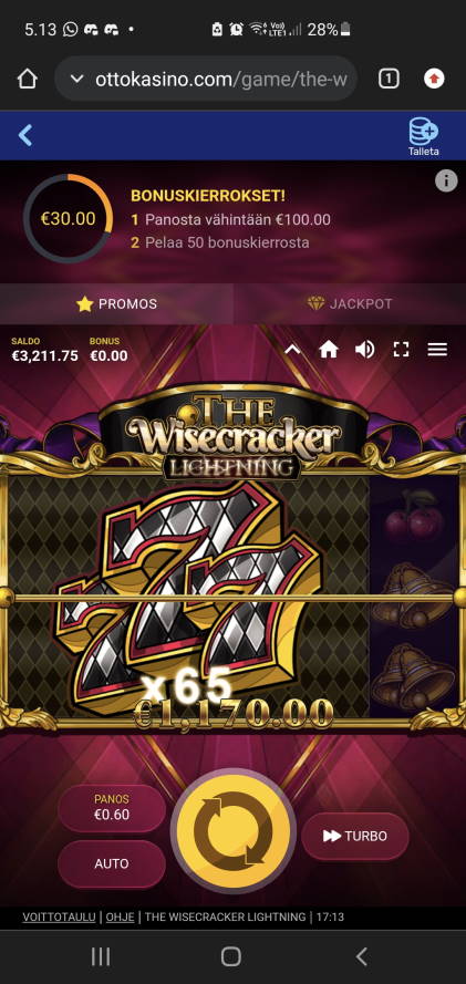 The Wisecracker Lightning Casino win picture by MarkoGypsy 9.11.2021 1170e 1950X Otto Kasino