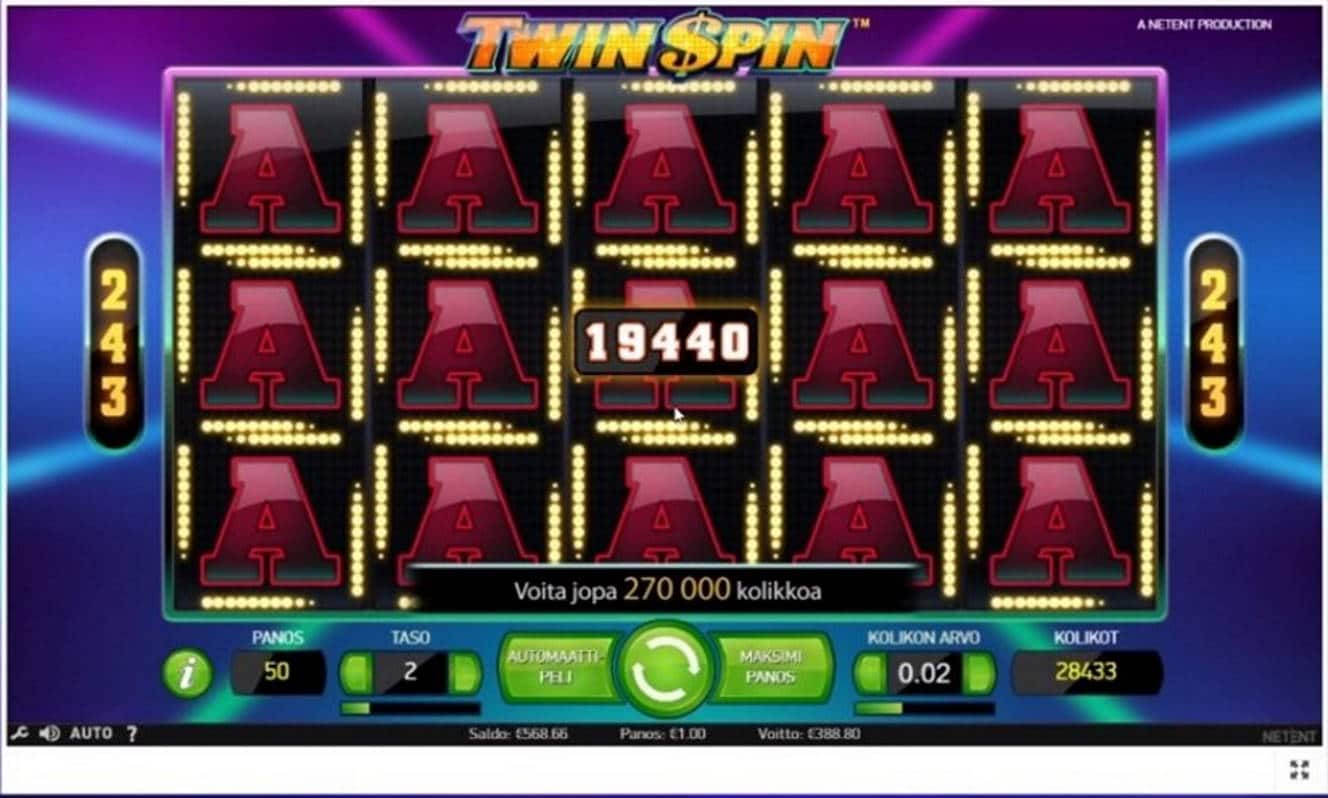 Twin Spin Casino win picture by Denmarken 7.11.2021 388.80e 389X Paf