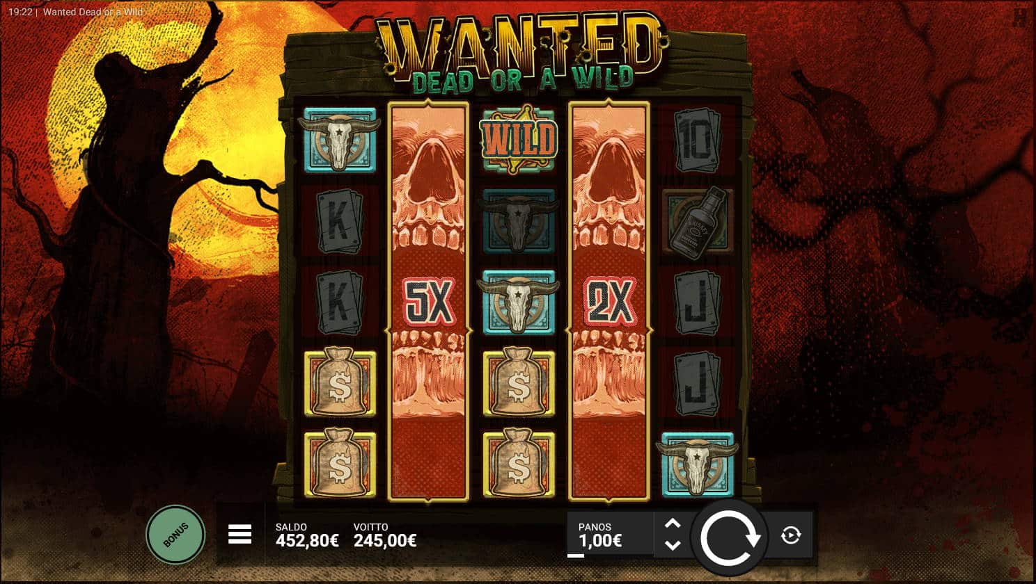 Wanted Dead or a Wild Casino win picture by Kari Grandi 28.6.2022 245e 245X