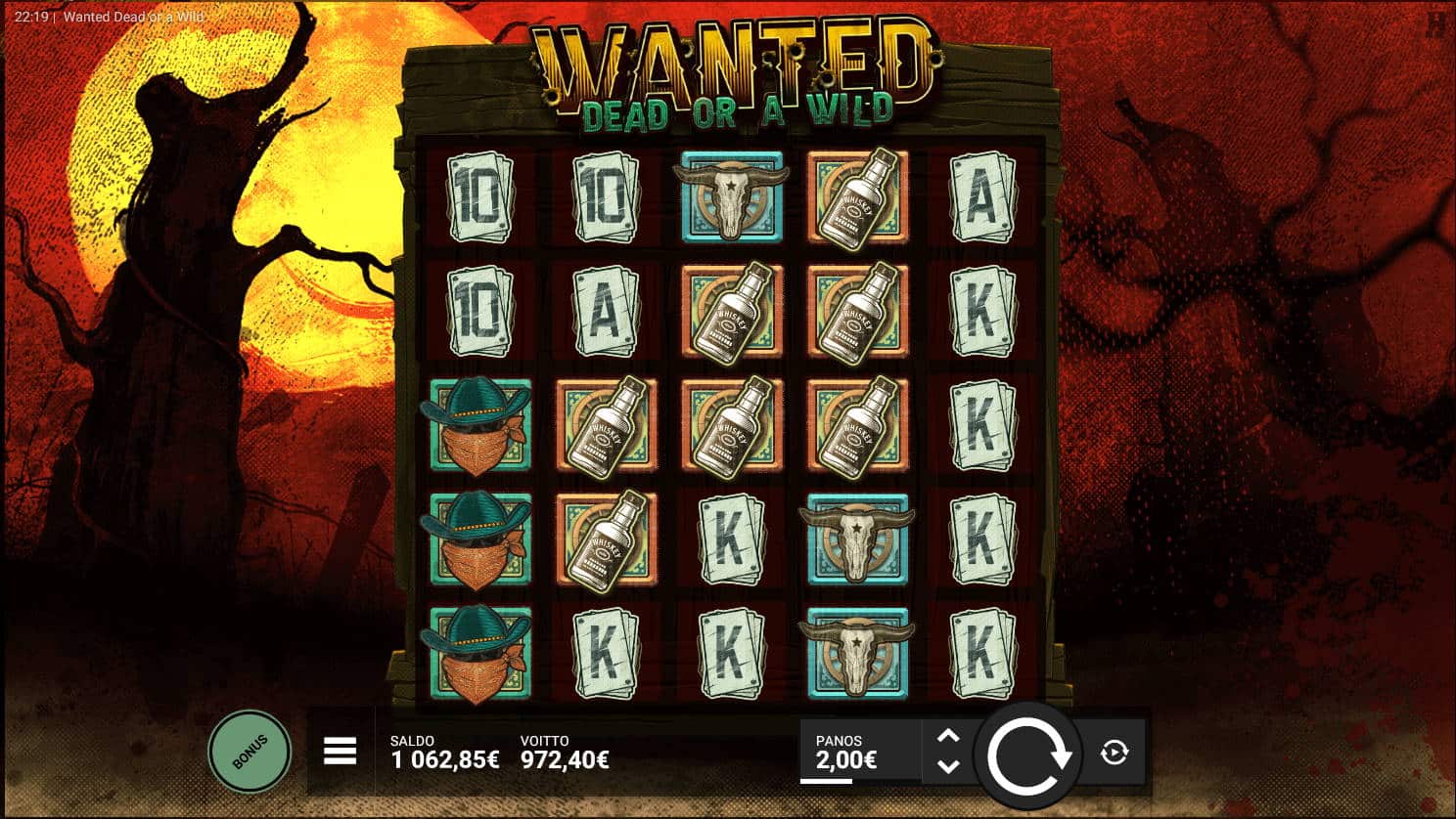 Wanted Dead or a Wild Casino win picture by Kari Grandi 4.7.2022 972.40e 486X