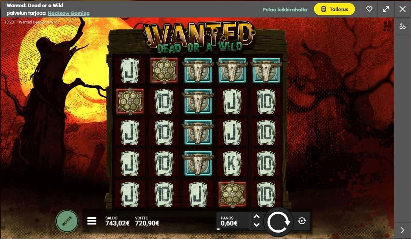 Wanted Dead or a Wild Casino win picture by atazi 19.7.2022 720.90e 1202X Casinohuone