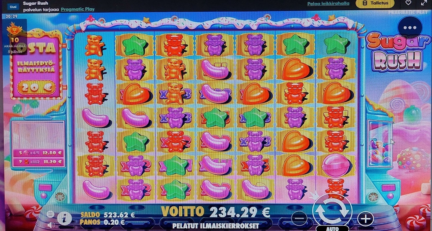 Sugar Rush Casino win picture by Hurlumhej 234.29€ 1171.5x 13.9.2022 Casinohuone
