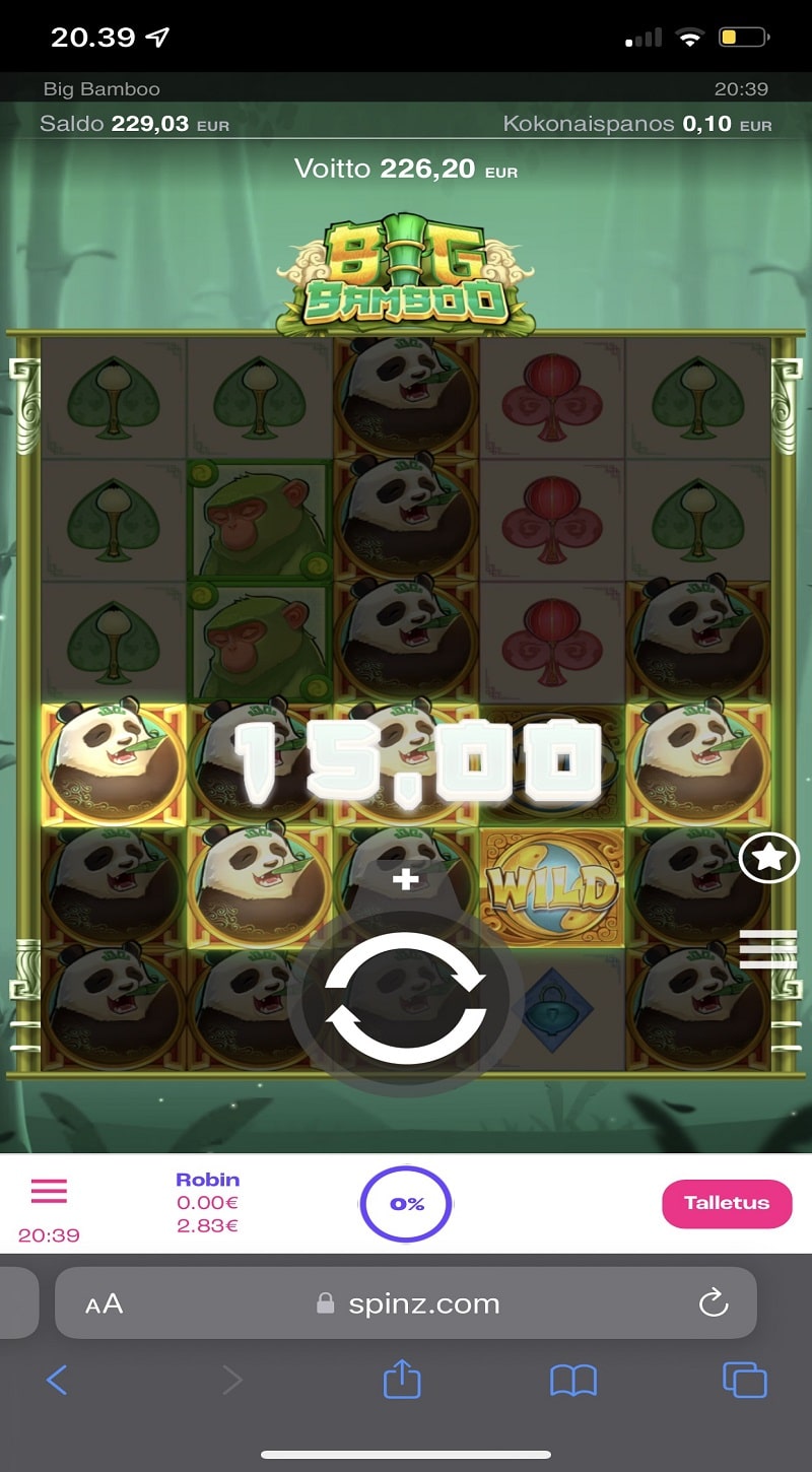 Big Bamboo Casino win picture by robbbe90 226.2€ 2262x 8.11.2022 Spinz