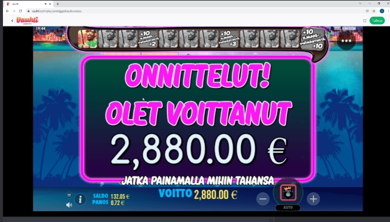 Bigger Bass Bonanza casino win picture by Happis 2880€ 4000x 21.10.2022 Vauhti