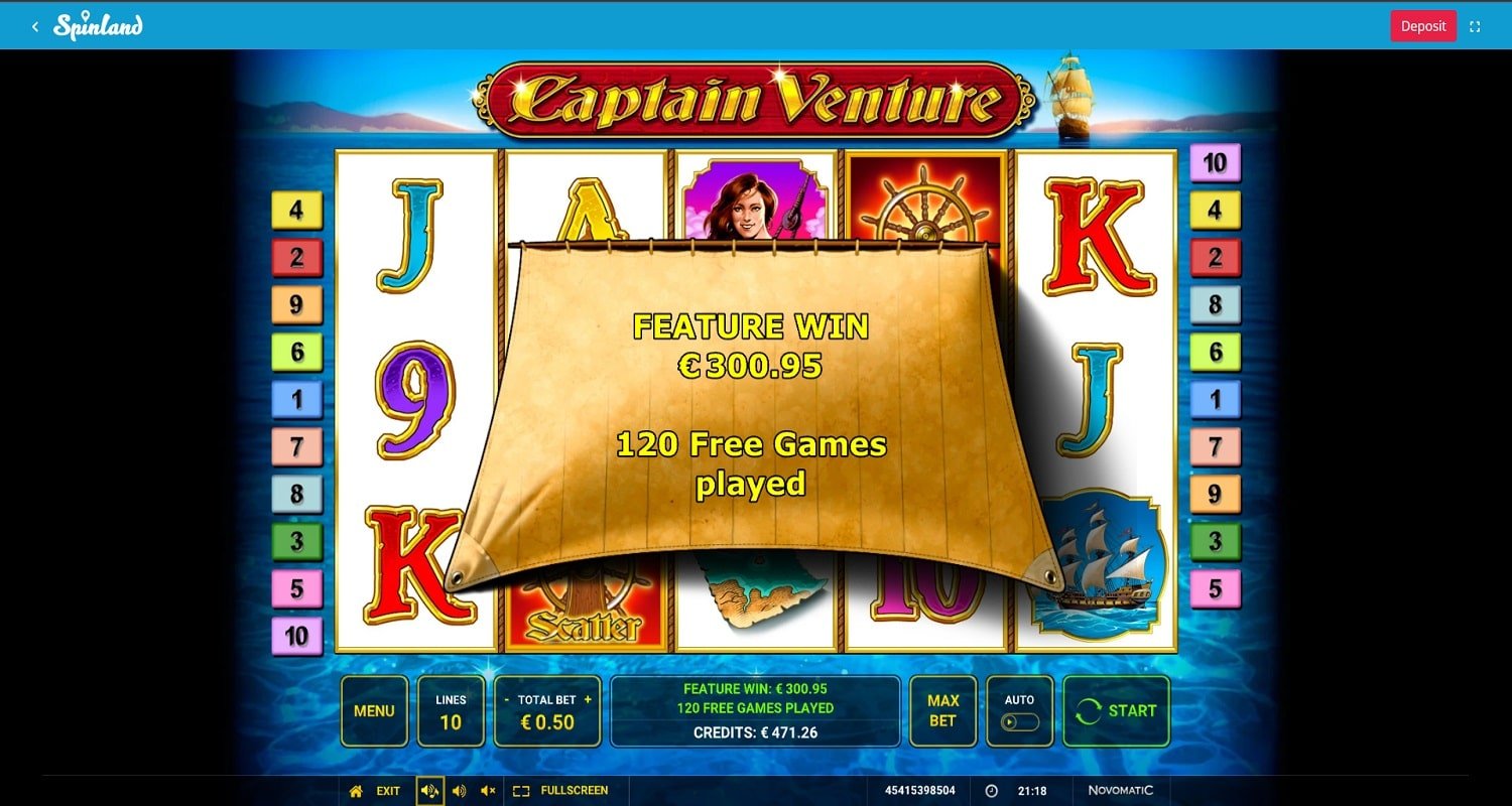Captain Venture casino win picture by Jonkki 300.95€ 602x 19.10.2022 Spinland