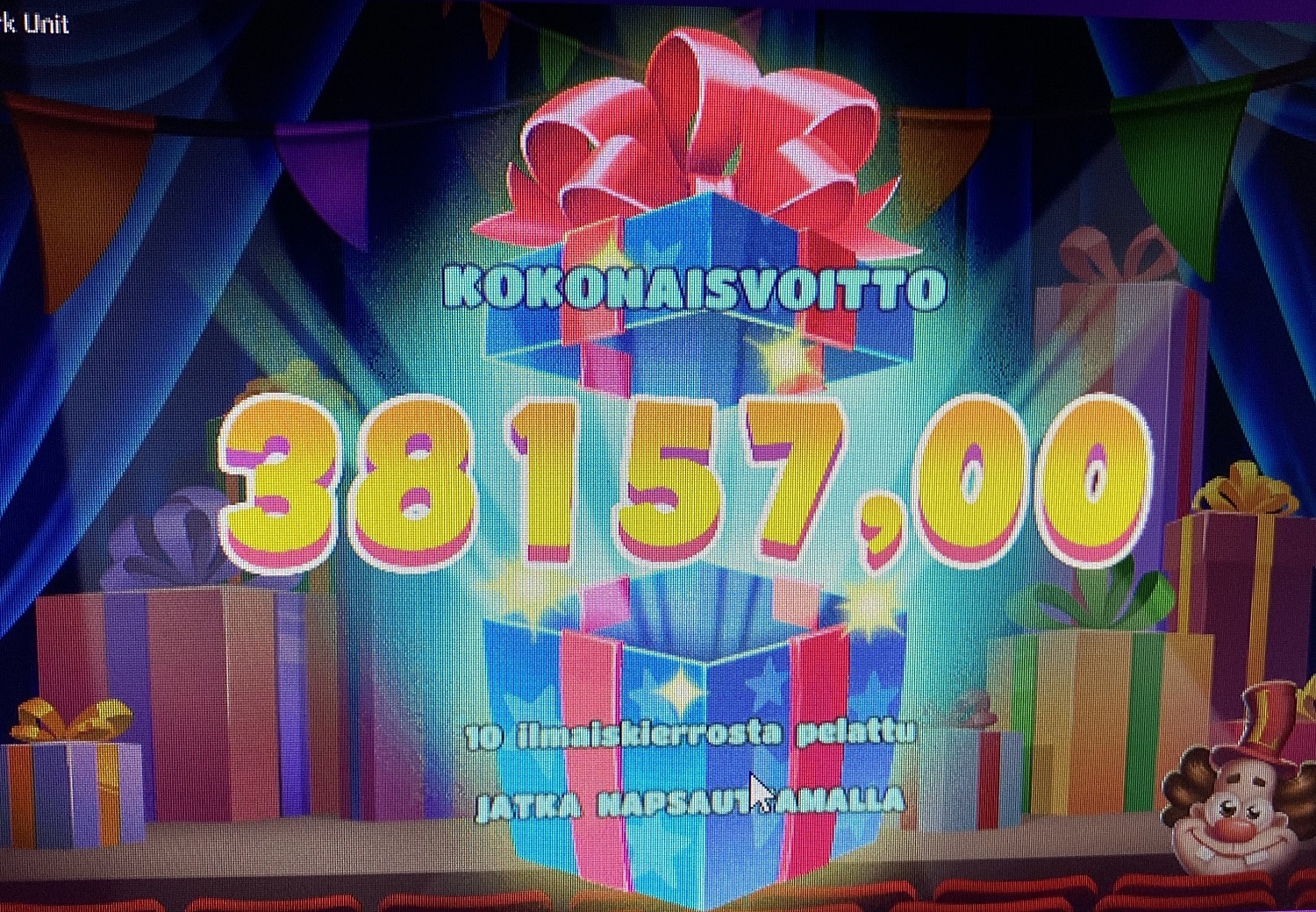 Dork Unit Casino win picture by Jarttu84 38157€ 3815.7x 26.9.2022 Wheelz