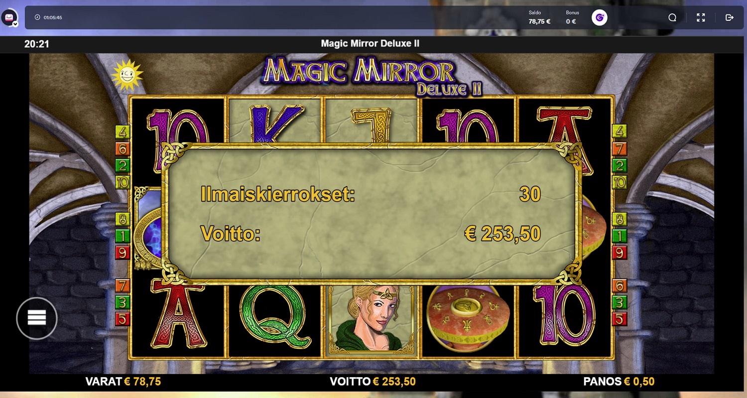 Magic Mirror Deluxe 2 Casino win picture by Banhamm 253.50€ 507x 1.10.2022