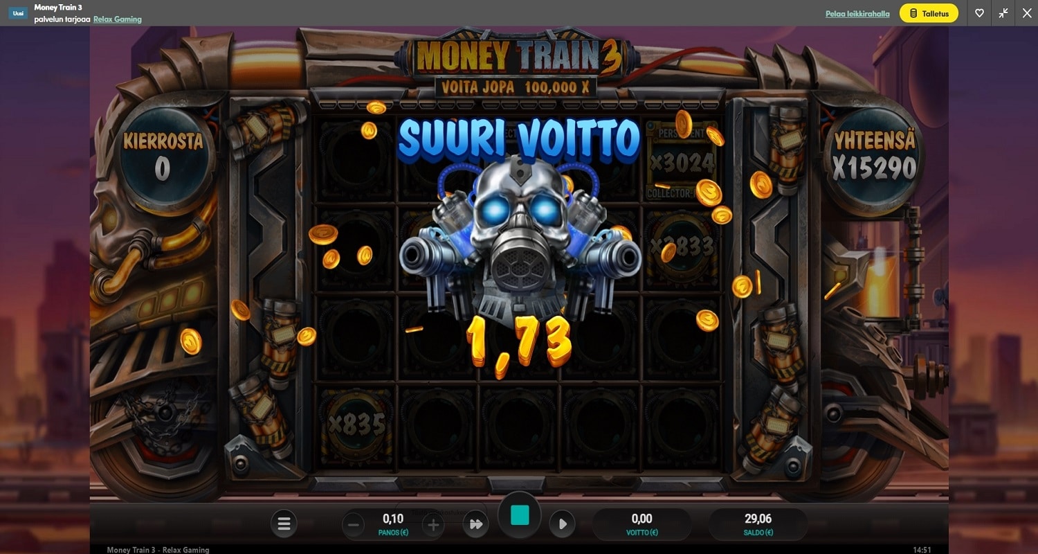 Money Train 3 casino win picture by Meemelu 1529€ 15290x 17.10.2022