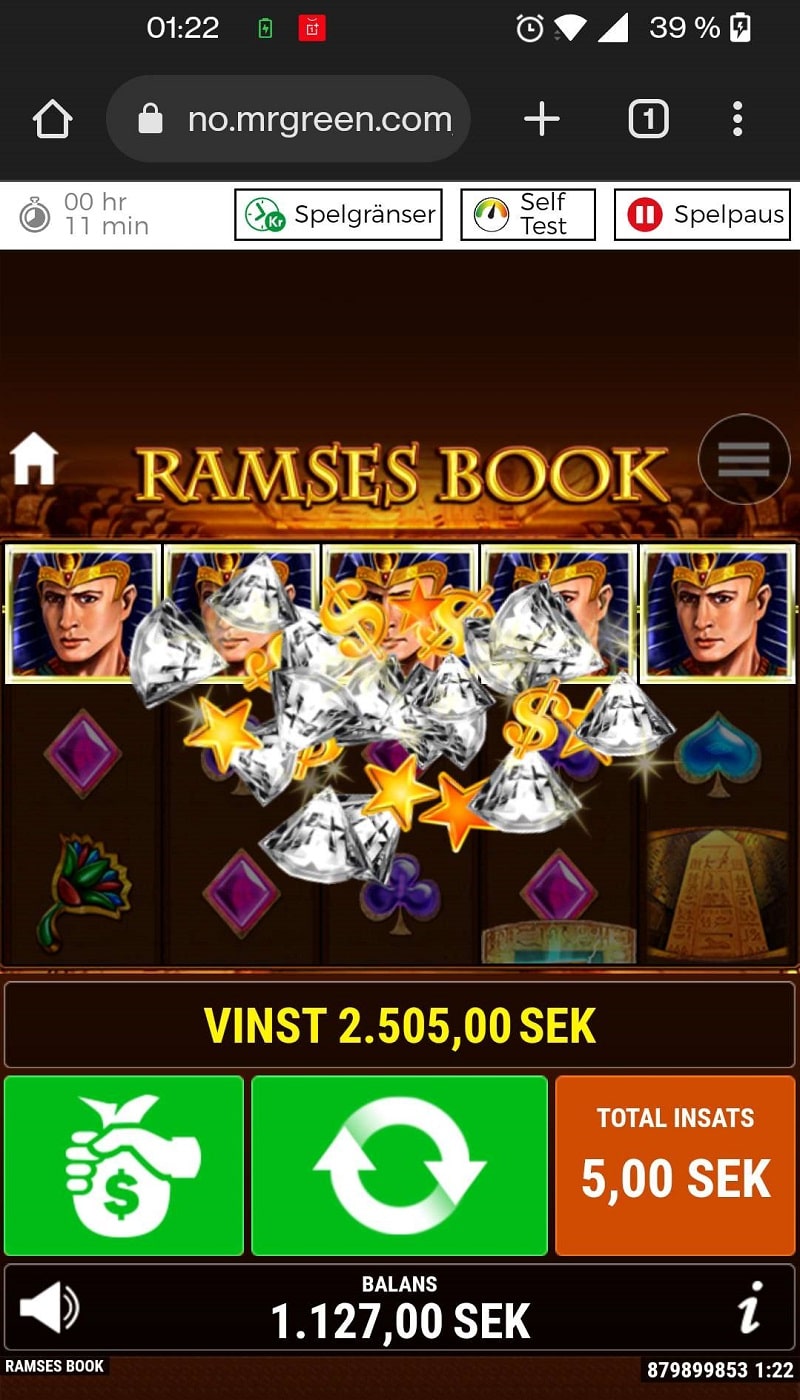 Ramses Book Casino win picture by andre22 2505SEK 501x 22.9.2022 Mr Green