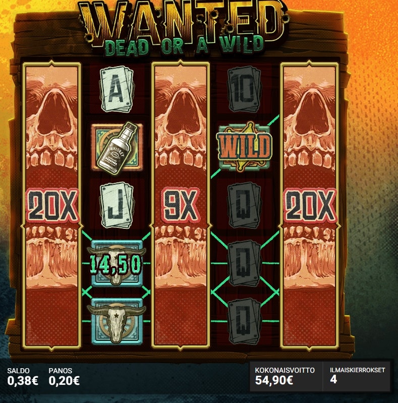 Wanted Dead or a Wild Casino win picture by Banhamm 421.10€ 2105.5x 4.10.2022