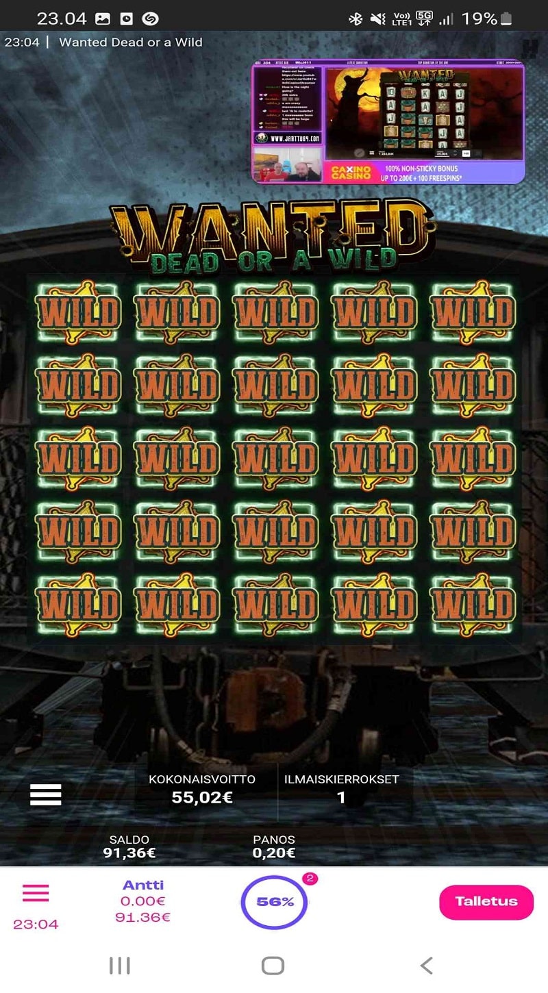 Wanted Dead or a Wild Casino win picture by DjNiemi 175.02€ 875.1x 1.11.2022 Spinz