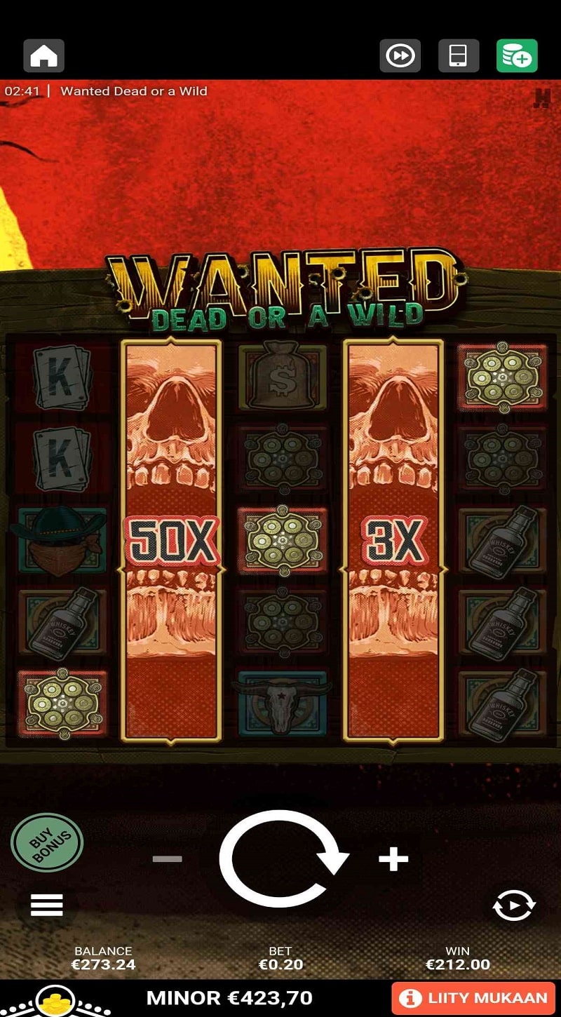 Wanted Dead or a Wild Casino win picture by DjNiemi 212€ 1060x 1.11.2022 Leovegas