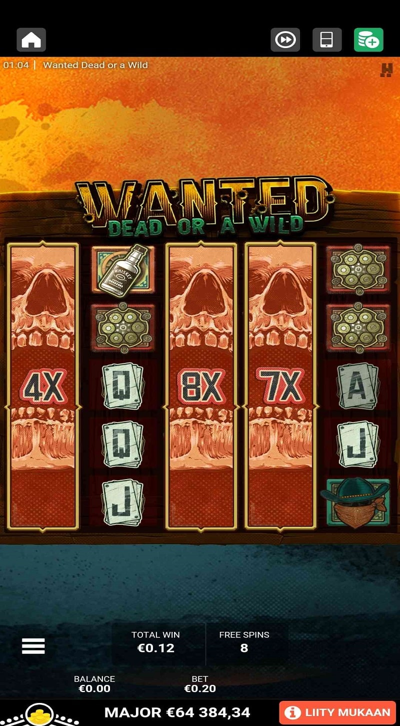 Wanted Dead or a Wild Casino win picture by DjNiemi 288€ 1440x 1.11.2022 Leovegas