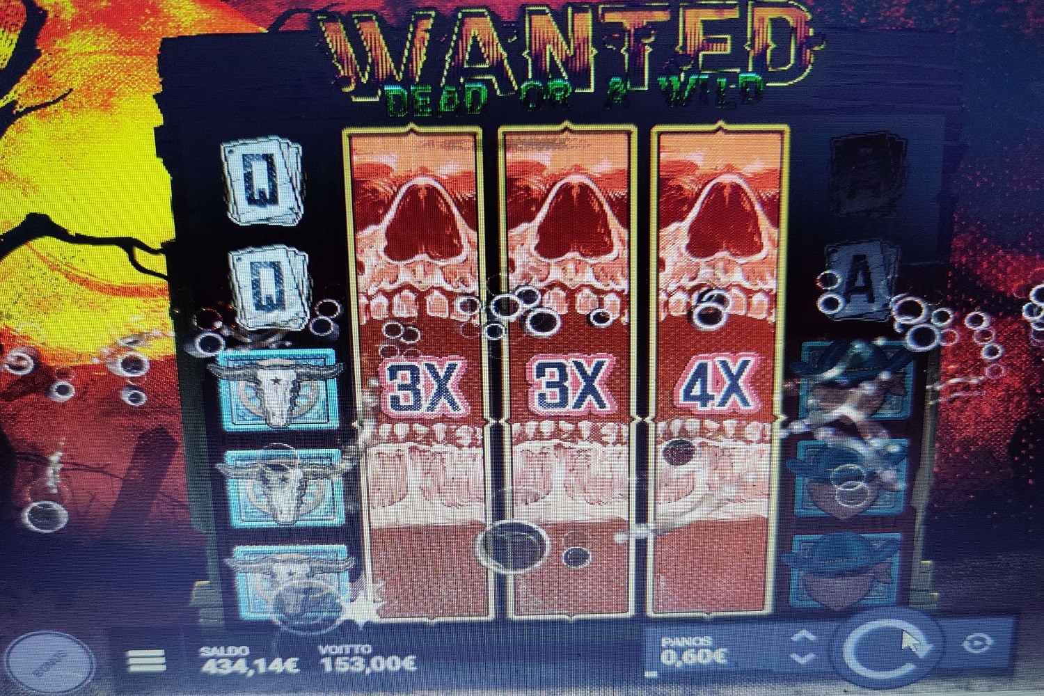 Wanted Dead or a Wild Casino win picture by Phenomfinland 153€ 255x 1.11.2022 Spinz