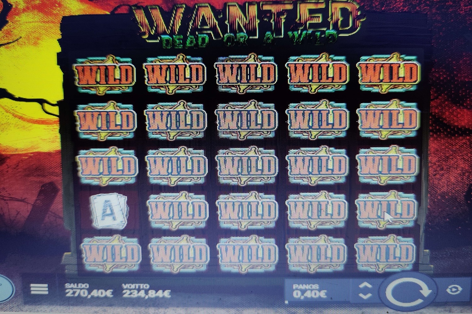 Wanted Dead or a Wild Casino win picture by Phenomfinland 234.84€ 1174.2x 1.11.2022 Spinz