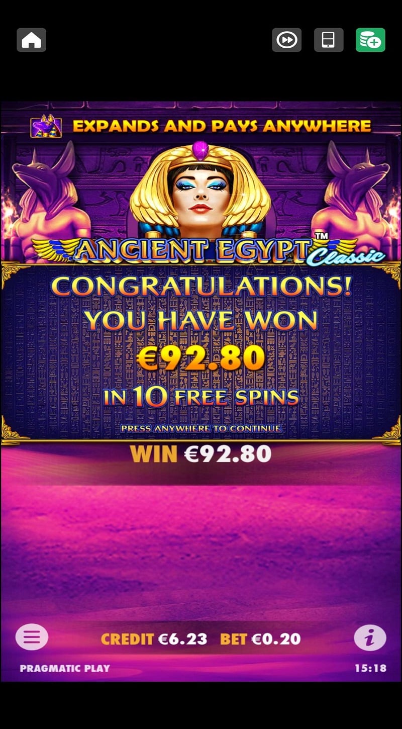 Ancient Egypt Classic Casino win picture by Dj Niemi 92.8€ 464x 15.1.2023