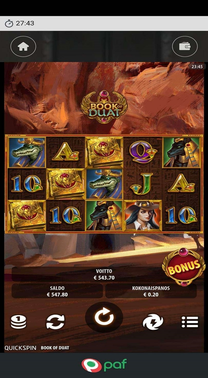 Book of Duat Casino win picture by Vloek 543.70€ 2718.5x 4.2.2023 Paf