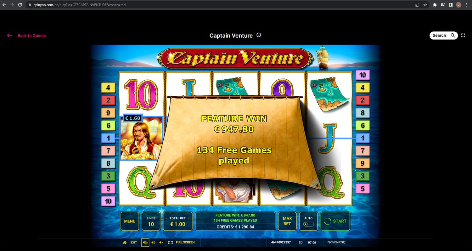 Captain Venture casino win picture by Jonkki 947.8€ 947.8x 15.11.2022