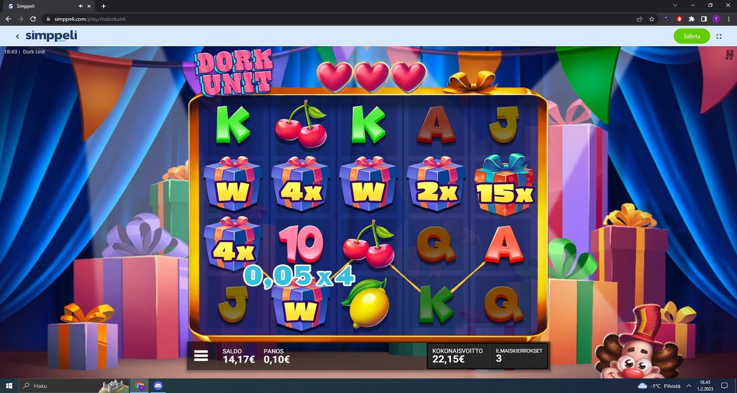 Dork Unit Casino win picture by devilballs 120€ 1200x 1.2.2023 Simppeli
