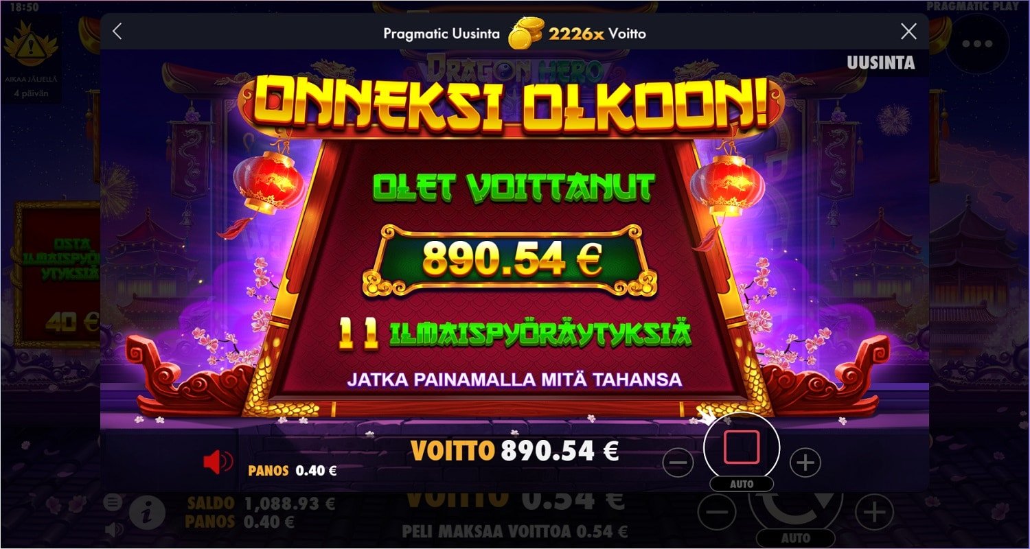 Dragon Hero Casino win picture by ylvis88 890.54€ 2226.35x 21.1.2023