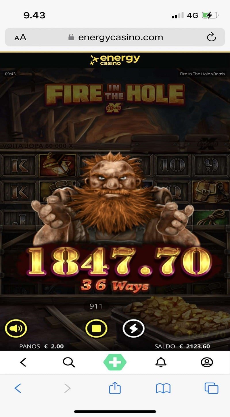 Fire in the Hole xBomb casino win picture by jounijuhani 1847.70€ 923.9x 24.11.2022 Energy Casino