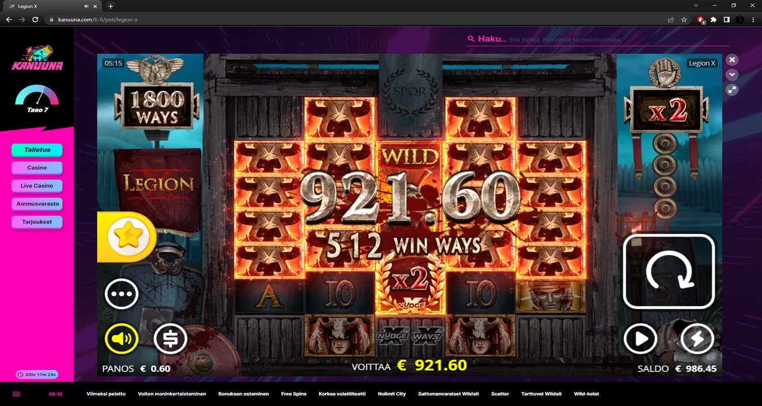 Legion X Casino win picture by PartyPantZ 921.6€ 1536x 1.3.2023 Kanuuna