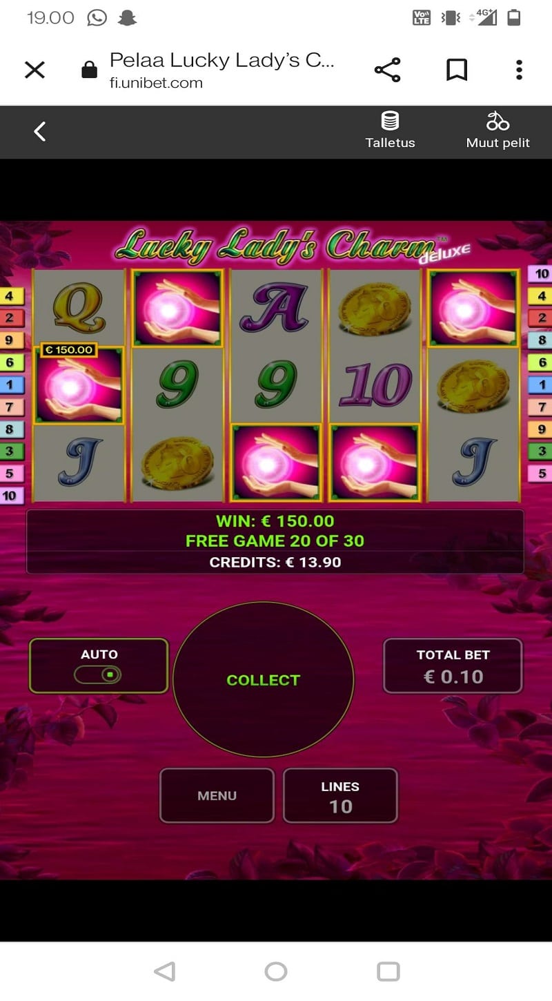 Lucky Lady's Charm casino win picture by MikoTiko 150€ 1500x 11.12.2022 Unibet