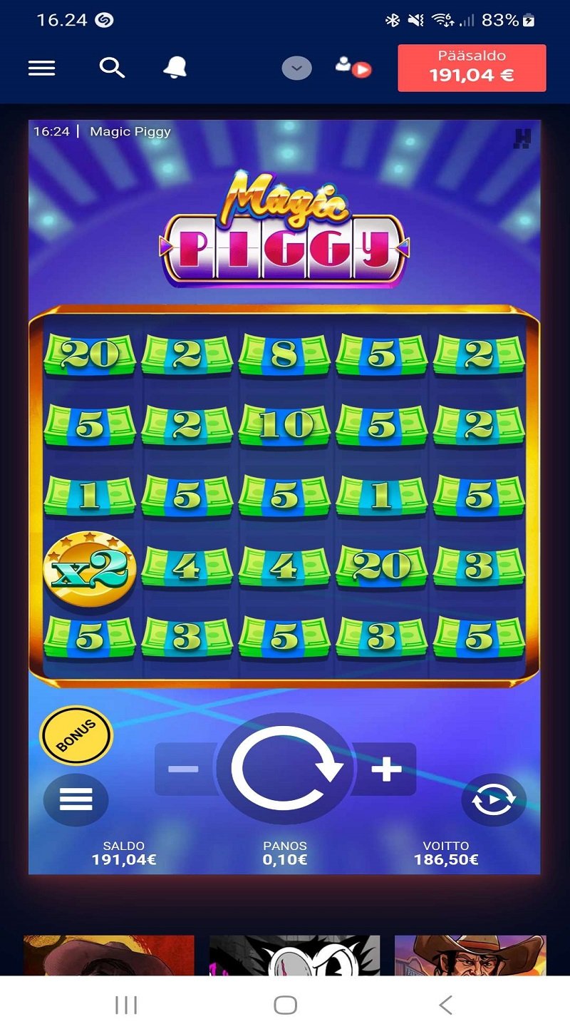 Magic Piggy Casino win picture by Dj Niemi 186.5€ 1865x 3.3.2023 Casinobud