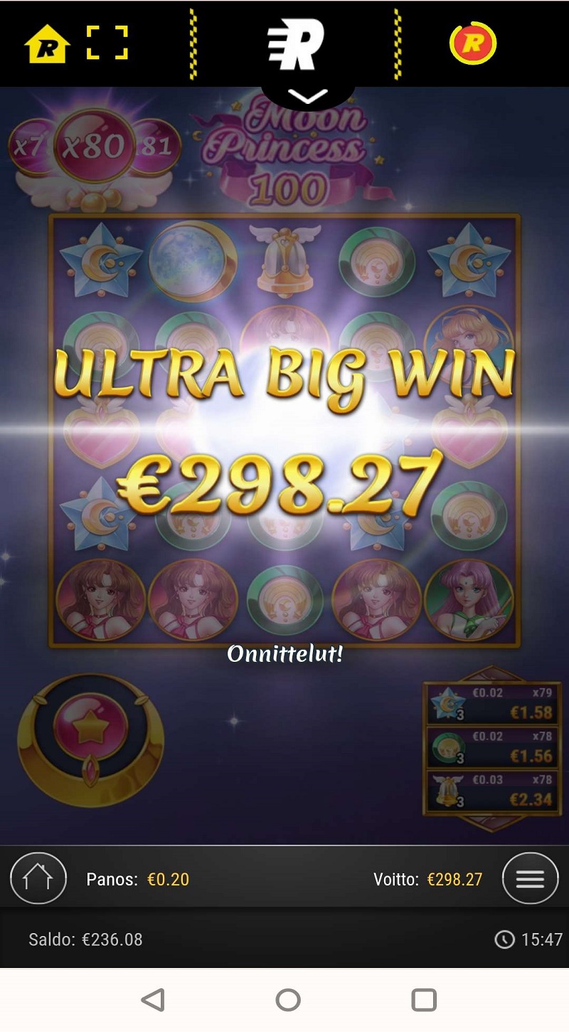Moon Princess 100 Casino win picture by Jenni P 298.27€ 1491.35x 23.2.2023 Rizk
