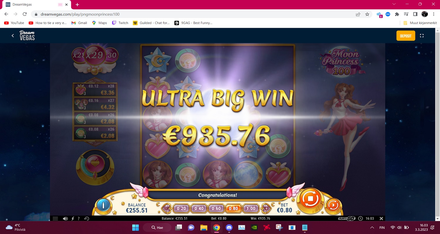 Moon Princess 100 Casino win picture by Tositumma 935.76€ 1169.7x 3.3.2023 Dreamvegas