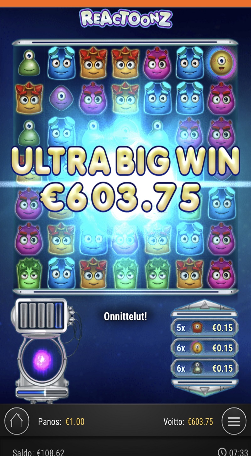 Reactoonz Casino win picture by Sonefinland 603.75€ 603.75x 21.2.2023