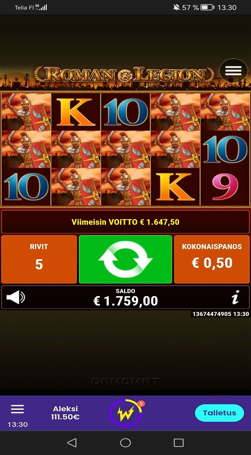 Roman Legion Casino win picture by leksikoo 1647.50€ 3295x 5.1.2023 Wildz