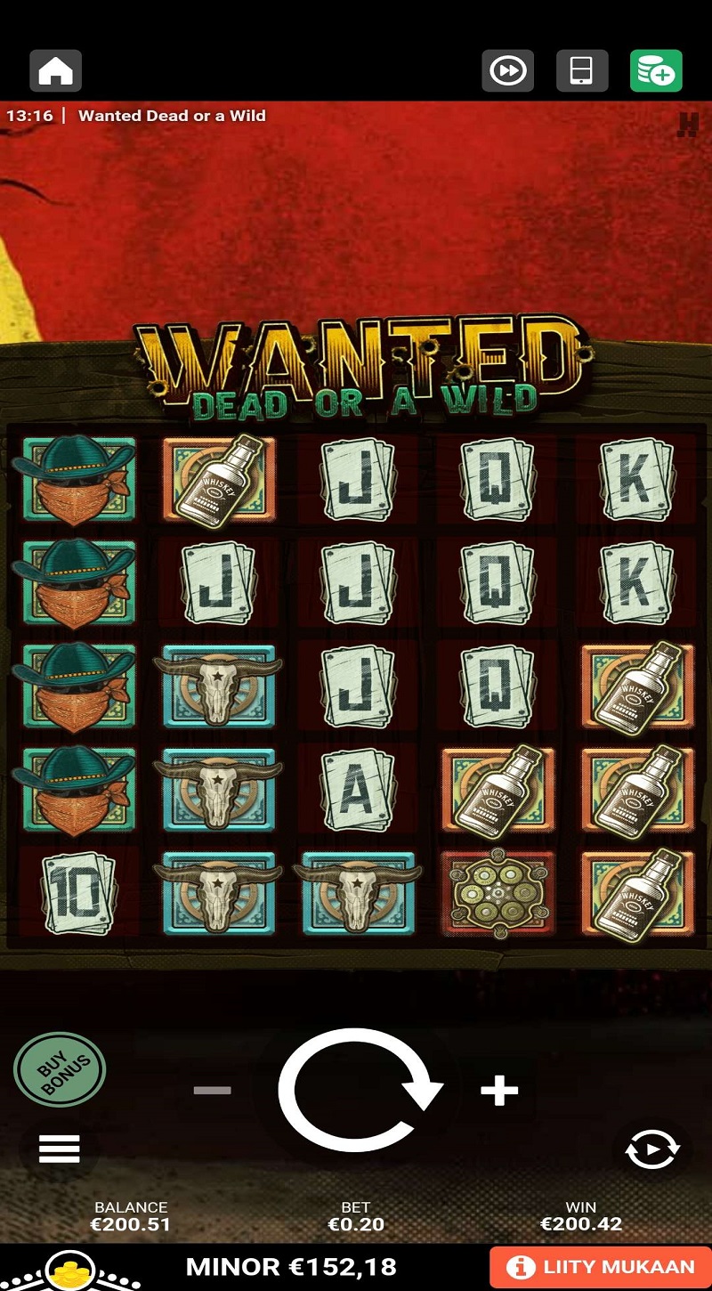 Wanted Dead or a Wild Casino win picture by Dj Niemi 200.42€ 1002.1x 4.3.2023 Leovegas