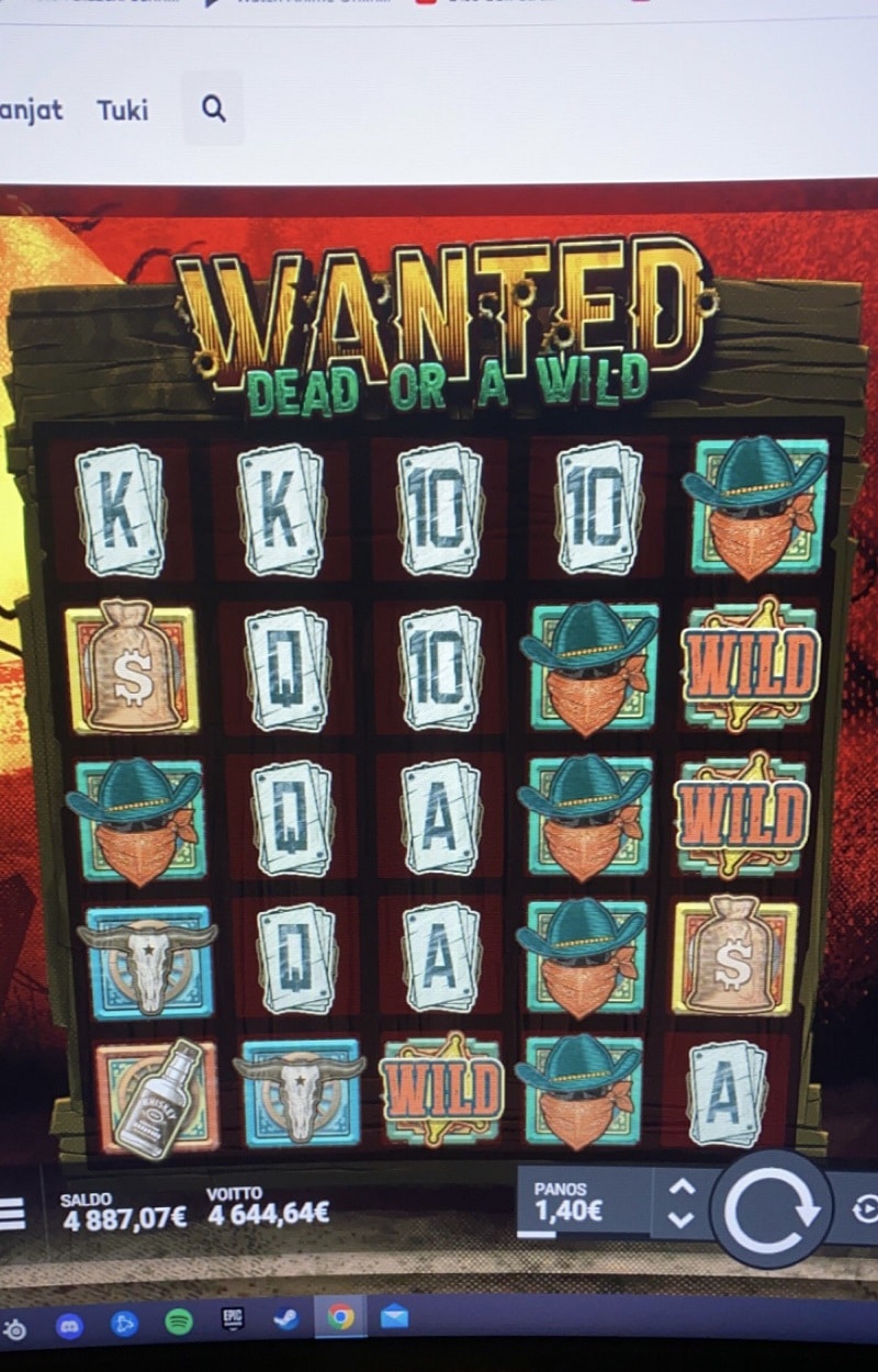 Wanted Dead or a Wild Casino win picture by Hakkikoira 4644.64€ 3317.6x 26.1.2023