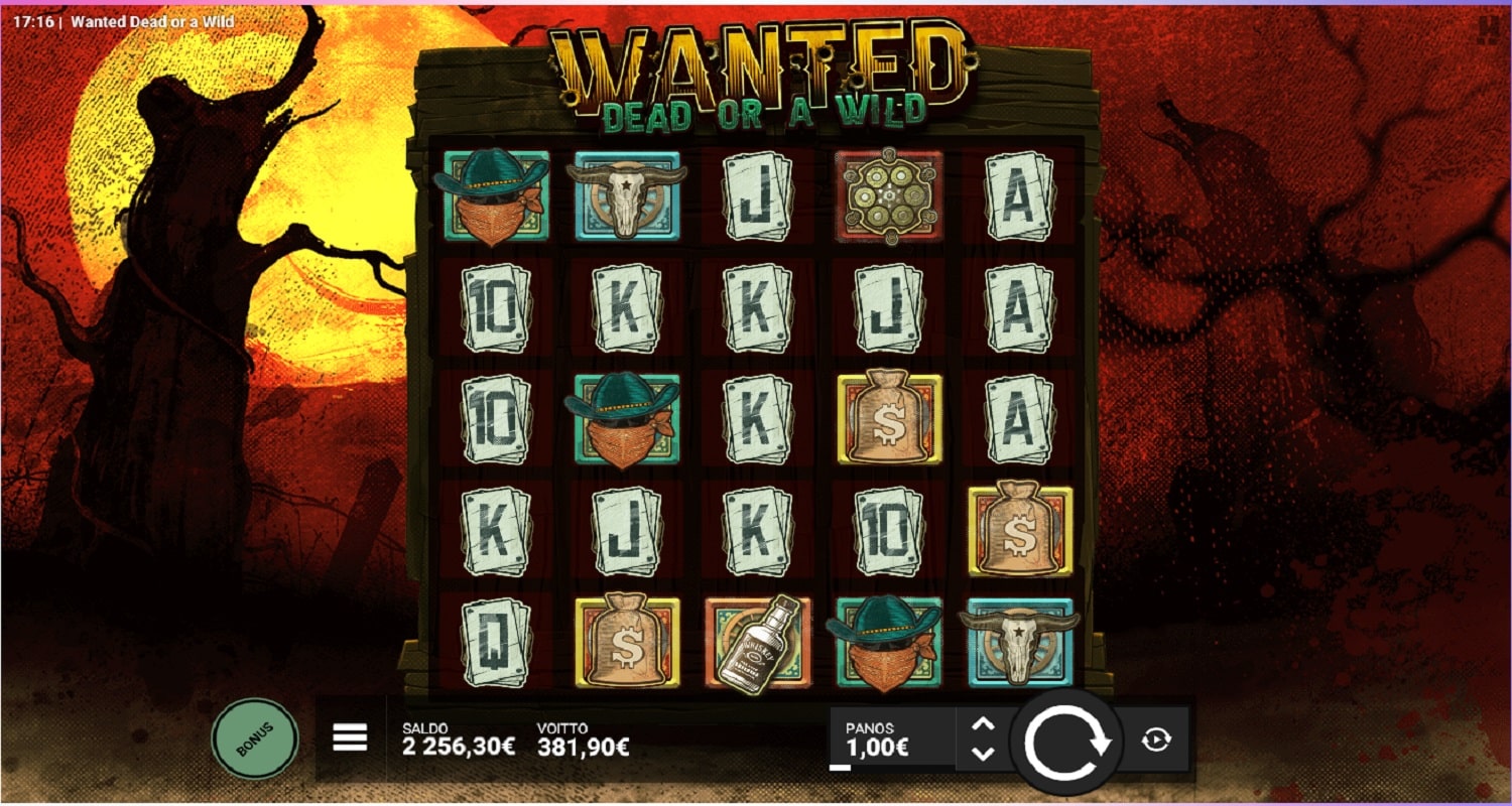 Wanted Dead or a Wild Casino win picture by Kari Grandi 381.9€ 381.9x 26.1.2023