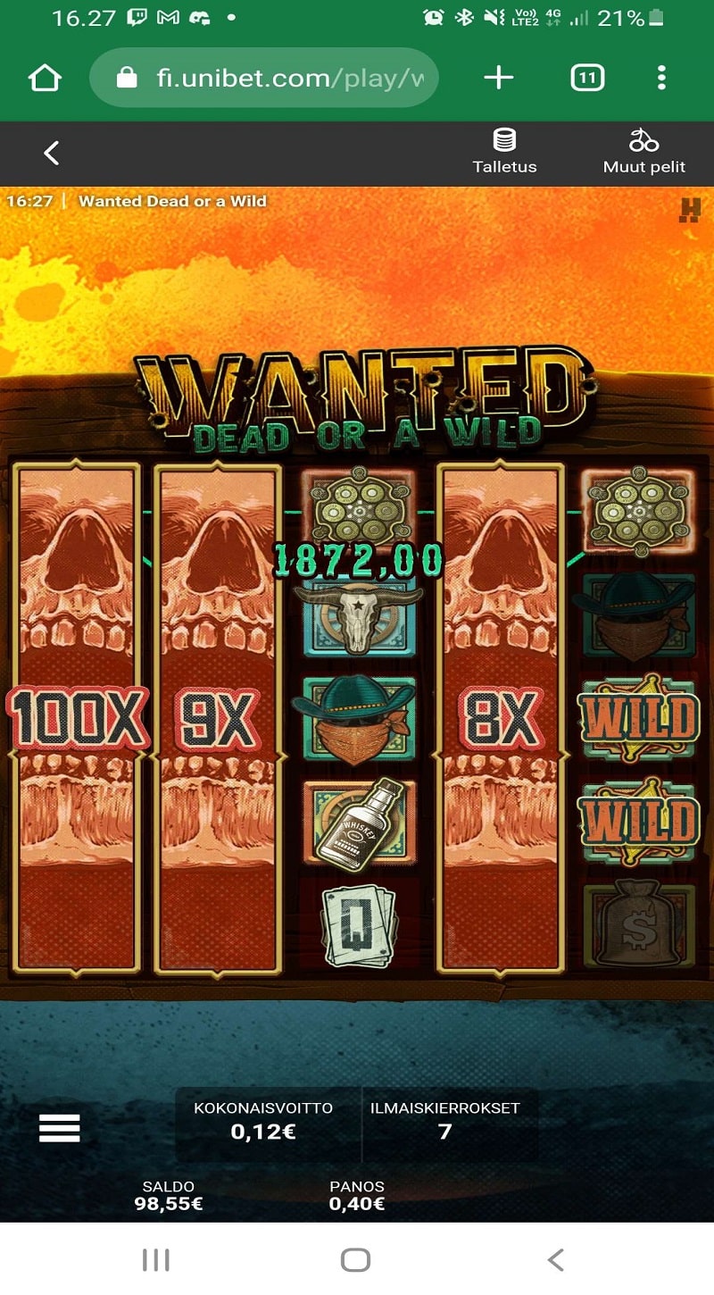 Wanted Dead or a Wild Casino win picture by jortsu86 4822.08€ 12055.2x 21.12.2022 Unibet