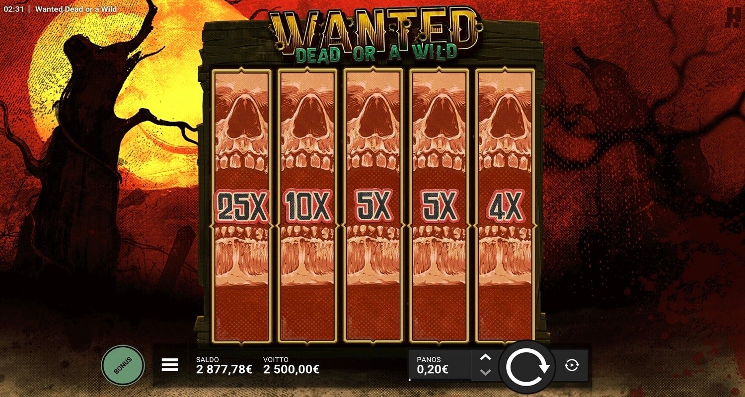 Wanted Dead or a Wild Casino win picture by nituzki 2500€ 12500x 1.1.2023