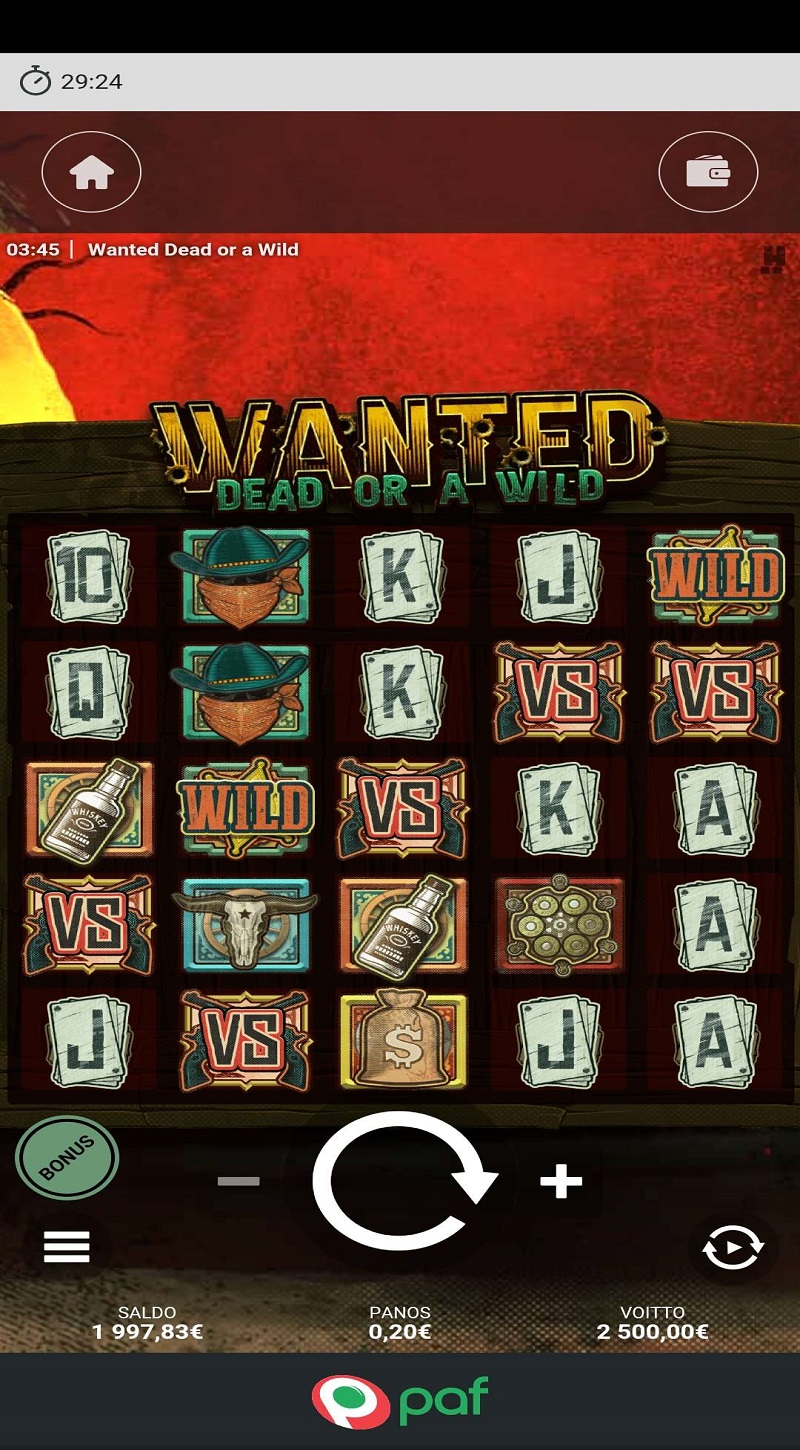 Wanted Dead or a Wild Casino win picture by pesutti 2500€ 12500x 9.3.2023 Paf
