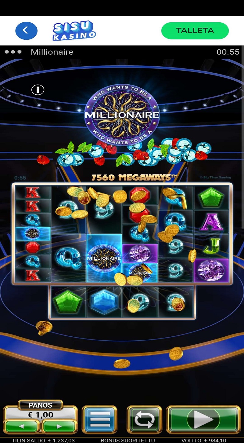 Who Wants To Be a Millionaire Casino win picture by pesutti 984.1€ 984.1x 9.3.2023 Sisu Kasino