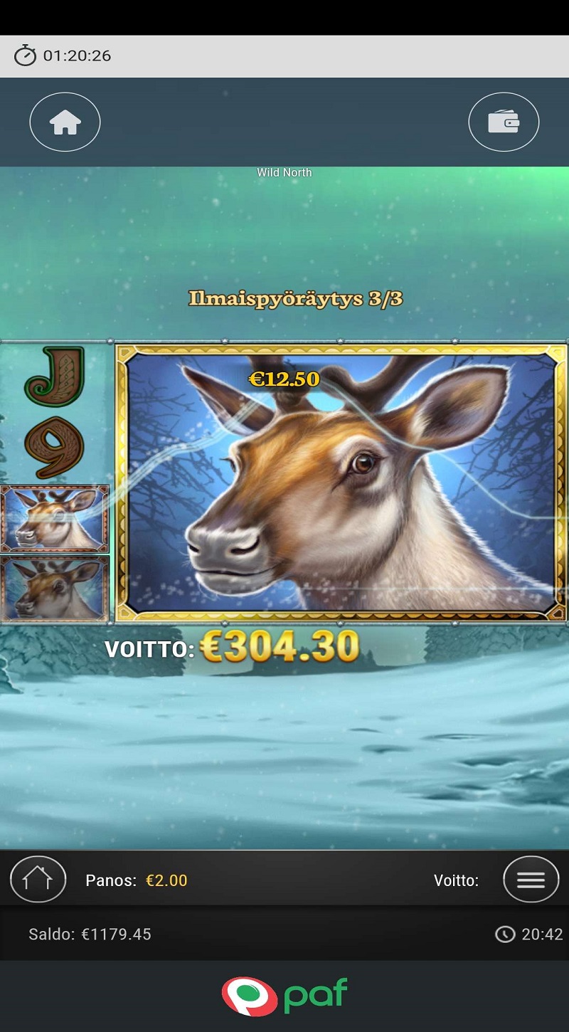 Wild North Casino win picture by quar91 304.3€ 152.15x 21.2.2023 Paf