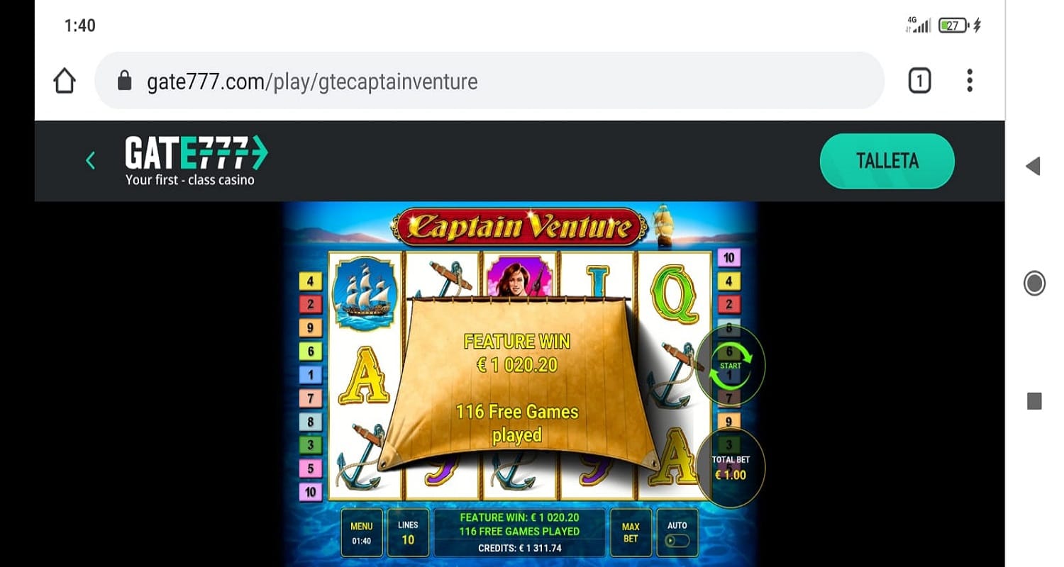 Captain Venture Casino win picture by Minkkiz 1020.2€ 1020.2x 1.4.2023 Gate777