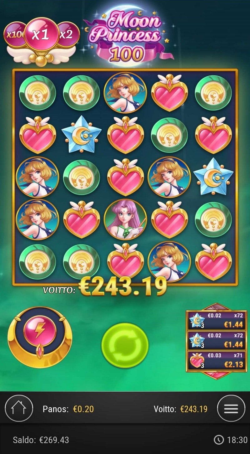 Moon Princess 100 Casino win picture by Nikothehitsari 243.19€ 1215.95x 16.4.2023