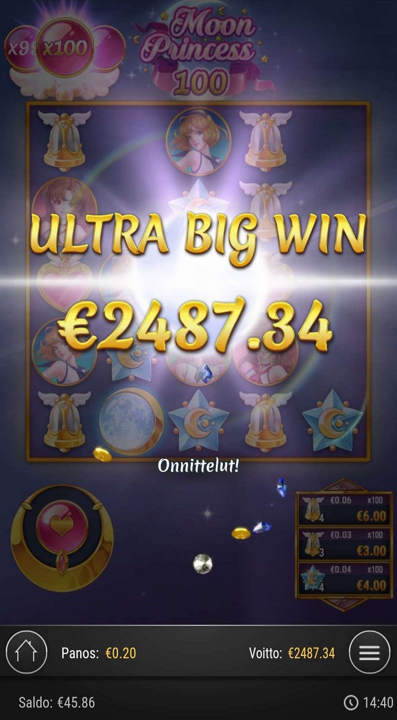 Moon Princess 100 Casino win picture by jesspakk1 2487.34€ 12436.7x 26.4.2023