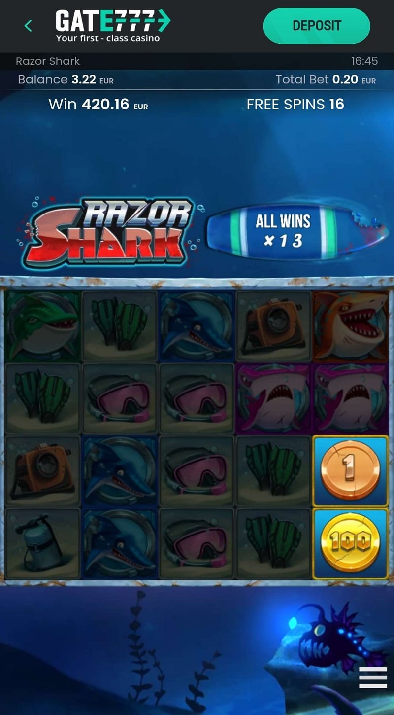 Razor Shark Casino win picture by jonttuboy91 420.16€ 2100.8x 7.4.2023 Gate777